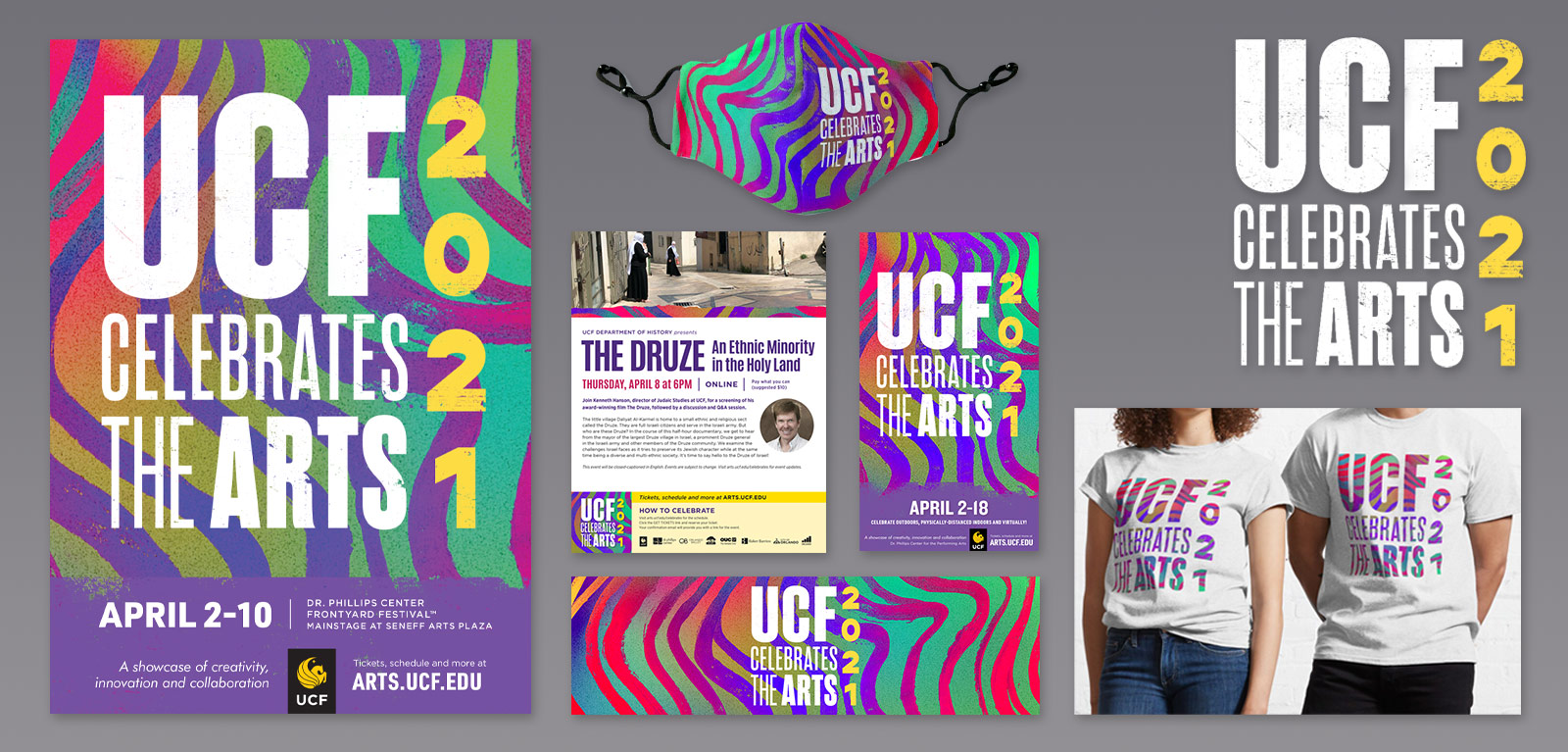 Publication examples from UCF Celebrates the Arts 2021